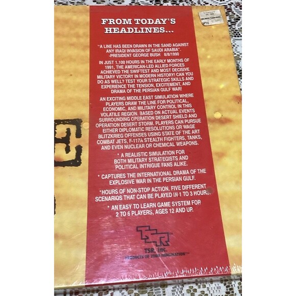 TSR Board Game A Line in the Sand 1991 Desert Shield Persian Gulf Sealed In Box - Picture 3 of 14